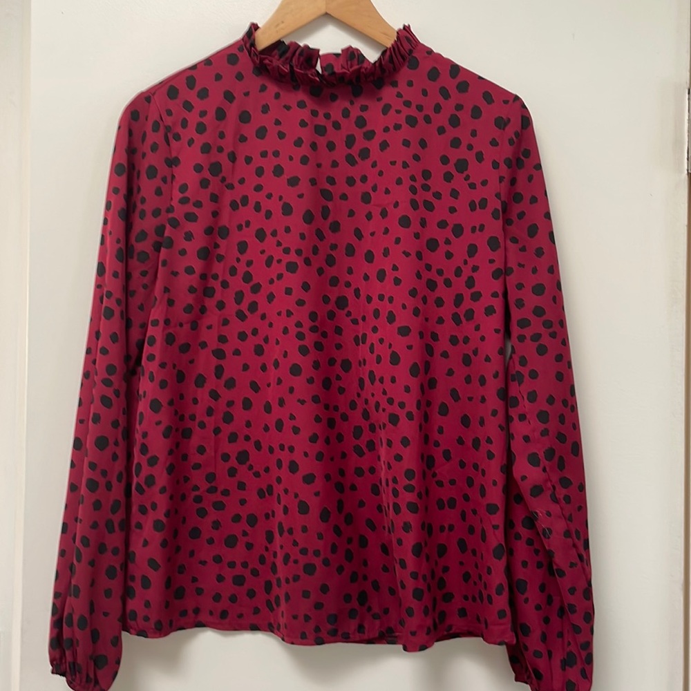 Shein blouse with ruffle neck